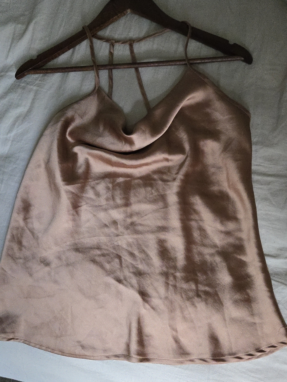 Satin Slip Dress In Brown